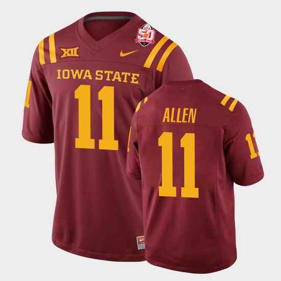 Men Iowa State Cyclones Chase Allen 2021 Fiesta Bowl Cardinal College Football Jersey 0A